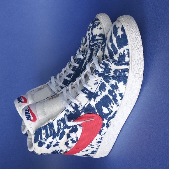 Nike Blazer Mid 77' Vintage 5Y Tie Dye USA Red White Blue Shoes C27882-600 - Picture 7 of 15